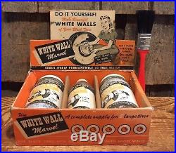 RARE Vintage WHITE WALL MARVEL Seals To Tire Walls R-Cote Co. Kit Store Display