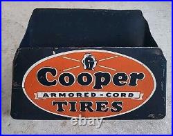 Rare 1930s Cooper Tire Display / Rack Armored Cord Sign Vintage Original