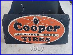 Rare 1930s Cooper Tire Display / Rack Armored Cord Sign Vintage Original