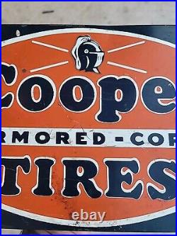 Rare 1930s Cooper Tire Display / Rack Armored Cord Sign Vintage Original