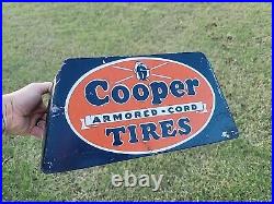 Rare 1930s Cooper Tire Display / Rack Armored Cord Sign Vintage Original