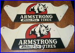 Rare Armstrong Rhino Flex Vintage 40's Tire Stand Sign Advertising Display Sign