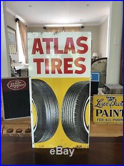 Rare Original Vintage/Antique Atlas Tires Sign