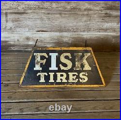 Rare Vintage Early FISK TIRES Metal Display Sign