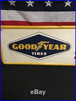 Rare Vintage Goodyear Tire Service Original Embossed Sign. Nice