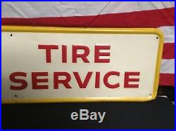 Rare Vintage Goodyear Tire Service Original Embossed Sign. Nice