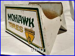 Rare Vintage MOHAWK TIRES Metal Advertising Tire Gas Station Display Stand Sign