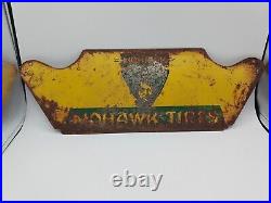 Rare Vintage Mohawk Tires Metal Advertising Sign 22 X 7.5 Authentic Rustic