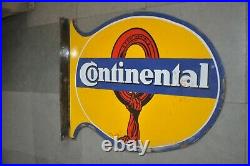 Rare Vintage Original Continental Tyre Porcelain/Enamel Flange Sign Board