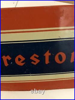 Rare Vintage Original Firestone TIRE Metal Display Stand Sign Gas & Oil
