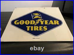 Rare Vintage Original Goodyear TIRE Metal Display Stand Sign Gas & Oil