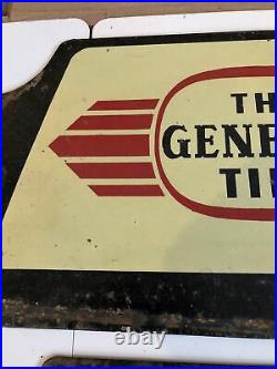 Rare Vintage Original The General TIRE Metal Display Stand Sign Gas & Oil