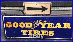 Rare Vintage Porcelain Goodyear Tires Sign Advertising Gas Oil Station 24 by 66