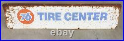 Rare Vintage Union 76 Gasoline Gas Station Tire Center Metal Sign 48 927A