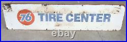 Rare Vintage Union 76 Gasoline Gas Station Tire Center Metal Sign 48 927A