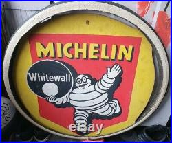 Rare vintage 1950's Michelin whitewall tyre bike shop advertising sign bicycle