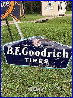 Rare vintage1920's BF Goodrich Tires Sign Gas Oil Service Station PORCELAIN