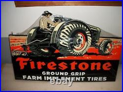 Reproduction Vintage Firestone Tires Farm Implementtire Service Station Sign