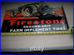 Reproduction Vintage Firestone Tires Farm Implementtire Service Station Sign