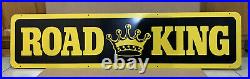 Road King Tire Sign Double Sided Metal Vintage Garage Wall Decor Gas Oil Bar