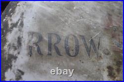 SCARCE 1920s HOOD TIRE STOP ARROW WHEELS 2 SIDED PADDLE METAL SIGN TRAFFIC GUARD