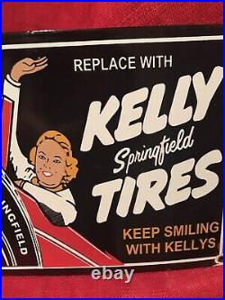 SMOKEN DEAL VINTAGE STYLE KELLY SPRINGFIELD TIRES HEAVY PORCELAIN 16.5x11 INCH