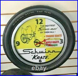 Schwinn Advertising Clock Vintage Krate Ad 20 Stingray Slik Slick Tire Lemon