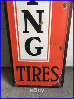 Seiberling Tire Sign Porcelain Goodyear Original Tires Vintage