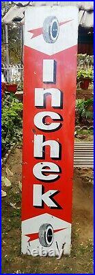 Sign Board Enamel Old Vintage Sign Collectible Inchek Tyre Porcelain