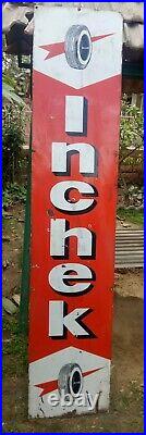 Sign Board Enamel Old Vintage Sign Collectible Inchek Tyre Porcelain