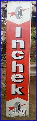 Sign Board Enamel Old Vintage Sign Collectible Inchek Tyre Porcelain