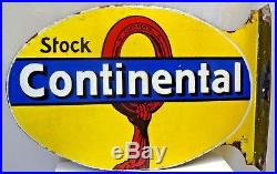 Tire Sign Continental Vintage Porcelain Enamel Double Sided Germany Collectibles