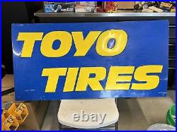 Toyo Tire Embossed Metal Authentic Man Cave 47x23.5 Garage Sign Vintage