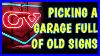 Treasure-Trove-Of-Vintage-Signs-U0026-Advertising-Picking-A-Packed-Garage-01-moj