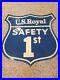 U-S-Royal-Uniroyal-Safety-1st-Tire-Sign-Vintage-Original-1950-s-1960s-23-X-24-01-hczf