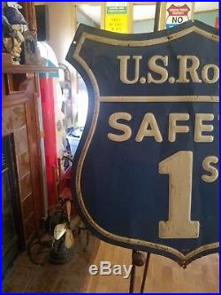 U. S. Royal Uniroyal Safety 1st Tire Sign Vintage United States Tires Shield