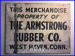 UNIQUE Vintage Armstrong Rubber (Tires) West Haven Conn Metal Sign 11 x 14