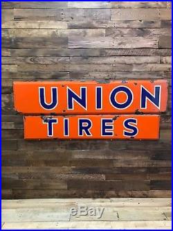 Union Tires, Porcelain, Gas Oil, Vintage, Collectable, Sign