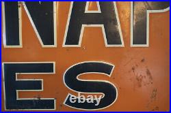 VERY RARE Vintage Belknap Tires Metal Store Display Sign Orange & Black