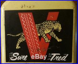 VERY RARE Vintage Vanderbilt Tires advertising thermometer sign, Leopard