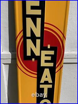 VINTAGE 1970's PENN-EATON MOTOR OIL EMBOSSED METAL DEALER SIGN (47.5x10) NOS