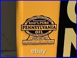 VINTAGE 1970's PENN-EATON MOTOR OIL EMBOSSED METAL DEALER SIGN (47.5x10) NOS