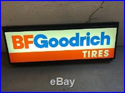 VINTAGE BF GOODRICH TIRES LIGHTED ADVERTISING SIGN WORKING 1960's