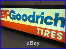 VINTAGE BF GOODRICH TIRES LIGHTED ADVERTISING SIGN WORKING 1960's