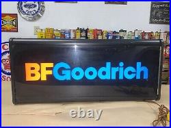 VINTAGE BFGOODRICH TIRE COMPANY LIGHTED ONE-SIDED SIGN (Red, Blue)