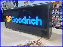 VINTAGE BFGOODRICH TIRE COMPANY LIGHTED ONE-SIDED SIGN (Red, Blue)