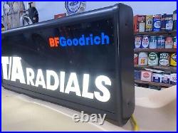 VINTAGE BFGOODRICH TIRE COMPANY LIGHTED ONE-SIDED SIGN (Red, White, & Blue)