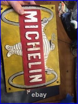 VINTAGE DATED 1907 Dublin MICHELIN MAN TIRES? SIGN Cast iron