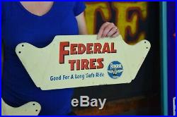 VINTAGE Federal SIGN NEW GAS STATION GAS PUMP TIRE DISPLAY STAND RARE