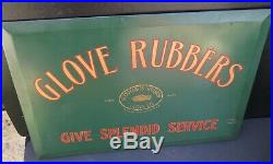 VINTAGE GLOVE RUBBERS by GOODYEAR tin over cardboard SIGN